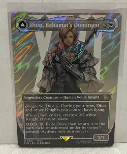 Dion, Bahamut's Dominant Borderless Surge Foil Final Fantasy Magic the Gathering - Image 1