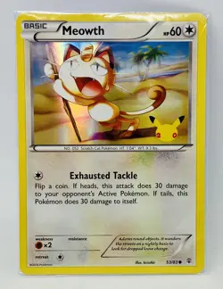 Meowth 20th Anniversary Generations Promo Pokemon Card 53/83 Sealed TCG - Image 1