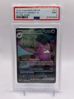 2025 POKEMON DRI EN-DESTINED RIVALS ULTRA RARE TEAM ROCKET'S CROBAT EX PSA 9 - Image 1