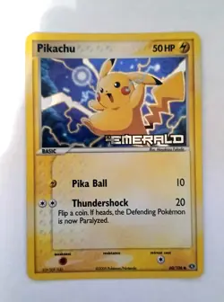 Pikachu 60/106 Pokemon EX Emerald Reverse Holo Stamped 2005 - Lightly Played - Image 1