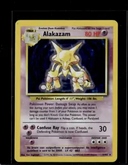 1999 Pokemon Base Set Alakazam #1/102 Holo - Image 1