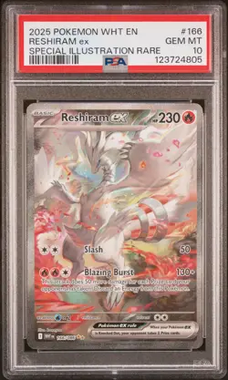 2025 POKEMON WHT EN-WHITE FLARE SPECIAL ILLUSTRATION RARE RESHIRAM EX PSA 10 - Image 1