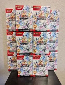 LOT OF 12 - Pokemon Prismatic Evolutions Booster Bundles - Image 1