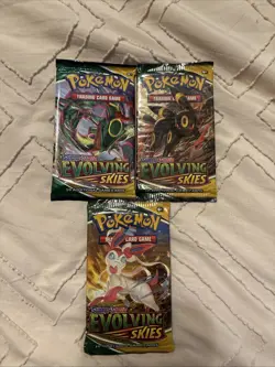 Pokemon TCG Sword & Shield Evolving Skies Booster Pack Sealed Lot Of 3 - Image 1
