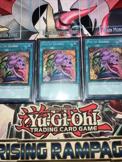 3x Pot Of Desires Secret Rare RA01-EN056 Yugioh Playset - Image 2