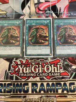 3x Pot Of Extravagance Secret Rare 1st Edition RA01-EN059 Yugioh Playset EURO - Image 1