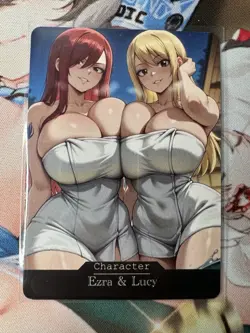 Ezra & Lucy Fairy tail Goddess Story Waifu Anime Custom Card - Image 1