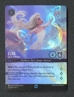 2023 Disney Lorcana Elsa Spirit of Winter Enchanted EN1 207/204 - Image 1