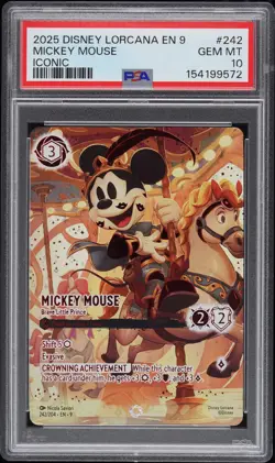 2025 DISNEY LORCANA EN 9-FABLED ICONIC MICKEY MOUSE BRAVE LITTLE PRINCE PSA 10 - Image 1