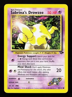 Sabrina's Drowzee 95/132 Unlimited Common Gym Challenge Pokemon Card - Image 1