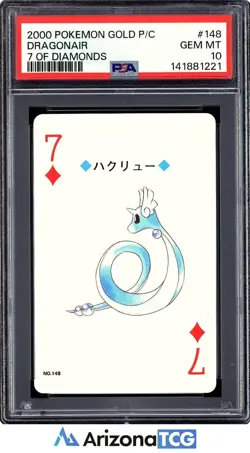 Pokemon 2000 Dragonair 148 7 Of Diamonds Gold Playing Card Japanese PSA 10 - Image 1