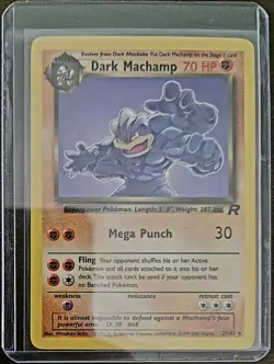 Pokemon Dark Machamp TCG Card 27/82 Non-Holo WOTC Vintage MP - Image 1