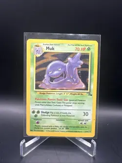 Pokemon TCG Muk 13/62 Fossil Unlimited Holo Rare Card 1999 - Image 1