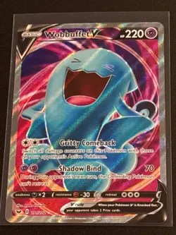 Sword and Shield Base Set Wobbuffet V Full Art 191/202 NM Pokemon Card - Image 1