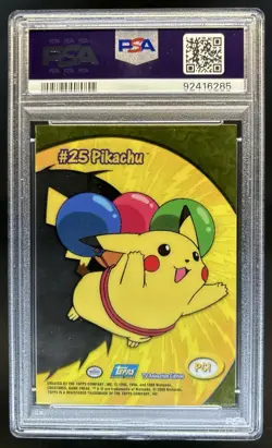 2000 Topps Pokemon Pikachu TV Animation Clear Cards #PC1 PSA 9 MINT - Image 2