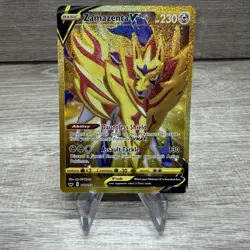 Pokemon TCG Zamazenta V 212/202 Secret Rare Gold Full Art Holo Metal Card - Image 1