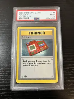 Pokemon Pokedex Base Set 1st Edition Shadowless Card 87/102 PSA 9 MINT - Image 1