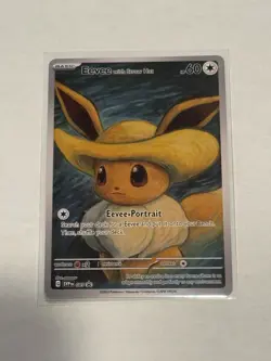 Pokemon Art Series Card 085 Eevee with Straw Hat - Image 1