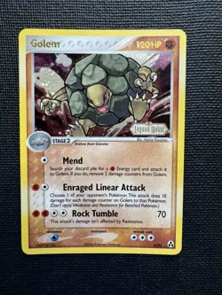 Golem 6/92 EX Legend Maker Reverse Holo Stamped Pokemon Card NM - Image 1