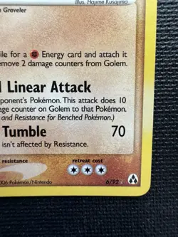 Golem 6/92 EX Legend Maker Reverse Holo Stamped Pokemon Card NM - Image 5