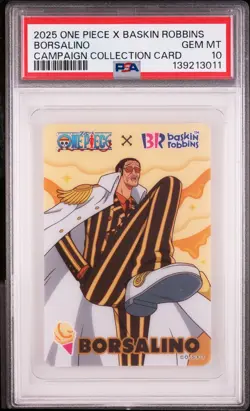 ONE PIECE X BASKIN ROBBINS ONE PIECE CAMPAIGN COLLECTION CARDS BORSALINO PSA 10 - Image 1
