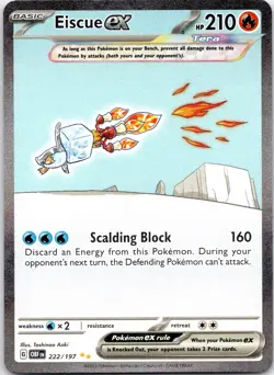 Pokemon Card - Eiscue ex Obsidian Flames 222/197 Holo Special Illustration Rare - Image 1