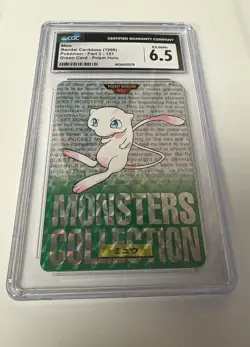 MEW BANDAI CARD POKEMON PART 2 151 GREEN CARD PRIZM CGC 6.5 - Image 1