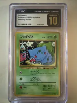 Bulbasaur Japanese Vending Series 1 (Blue) Pokemon Card 1998 #1 CGC Pristine 10 - Image 1