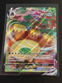 Sword and Shield Fusion Strike Rillaboom VMax 023/264 NM Pokemon Card - Image 1