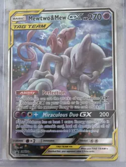 Pokemon Mewtwo & Mew GX TAG TEAM Promo Holo Card SM191 HP 270 SM - Image 1