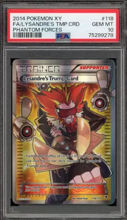 Pokemon Lysandre's Trump Card XY Phantom Forces Full Art #118 PSA 10 Gem Mint - Image 1