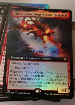 Chiss-Goria, Forge Tyrant (Extended Art foil) Commander: Phyrexia - Image 1