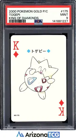 Pokemon 2000 Togepi King Of Diamonds 175 Gold Playing Card Japanese PSA 9 - Image 1