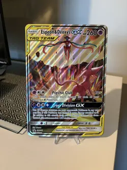 JUMBO Espeon & Deoxys GX Tag Team Black Star Promo SM240 Pokemon Oversized - Image 1