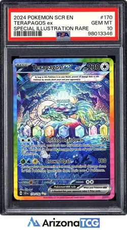 Pokemon 2024 Terapagos ex 170/142 SIR Stellar Crown GEM MINT PSA 10 - Image 1