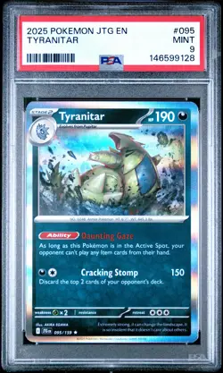 2025 POKEMON JTG EN-JOURNEY TOGETHER #095 TYRANITAR PSA 9 - Image 1