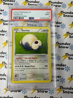 2016 Pokemon XY Generations #58 Snorlax PSA 9 - Image 1