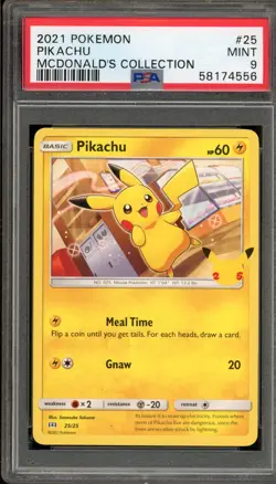 Pokemon 2021 Pikachu McDonald's Coll. Promo #25 PSA 9 Mint - Image 1
