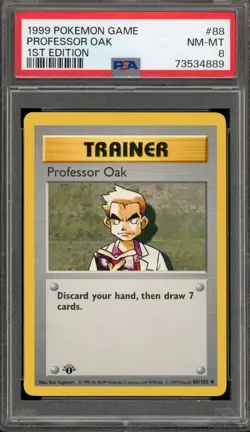 Pokemon Professor Oak Base Set Shadowless 1st Edition #88 PSA 8 - Image 1
