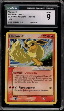 Pokemon Flareon Gold Star EX Power Keepers Holo Ultra Rare #100 CGC 9 Mint - Image 1