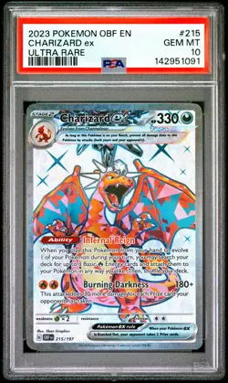 2023 POKEMON OBF EN-OBSIDIAN FLAMES ULTRA RARE #215 CHARIZARD EX PSA 10 - Image 1