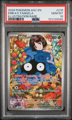 2026 POKEMON ASC EN-ASCENDED HEROES ILLUSTRATION RARE ERIKA'S TANGELA PSA 10 - Image 1