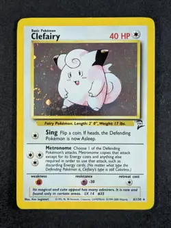 2000 Pokemon CLEFAIRY #6/130 Base Set 2 Unlimited Cosmos Holo Rare English - Image 1