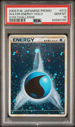 2009 POKEMON JAPANESE PROMO GYM CHALLENGE #013 WATER ENERGY-HOLO PSA 10 - Image 1