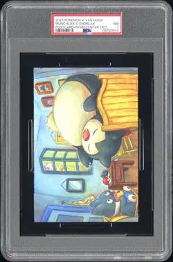 2023 POKEMON X VAN GOGH POSTCARD MUNCHLAX & SNORLAX PSA 7 - Image 1