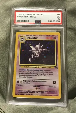 1999 Pokemon Fossil Haunter-Holo PSA 5 - Image 1