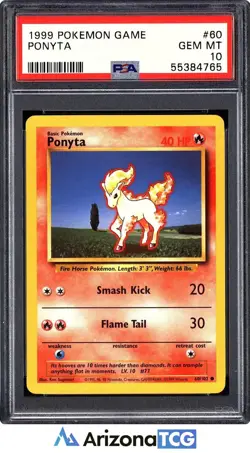 Pokemon 1999 Ponyta 60/102 Base Set GEM MINT PSA 10 - Image 1