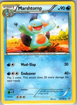 Marshtomp 34/160 Non Holo XY - Primal Clash - Pokemon Card - NM - Image 1