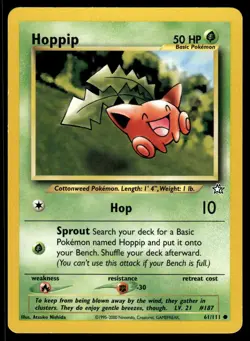 Hoppip 61/111 Common Neo Genesis Pokemon Unlimited LP - Image 1