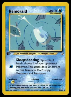 Remoraid 50/64 Common Neo Revelation Pokemon 1st Edition MP - Image 1